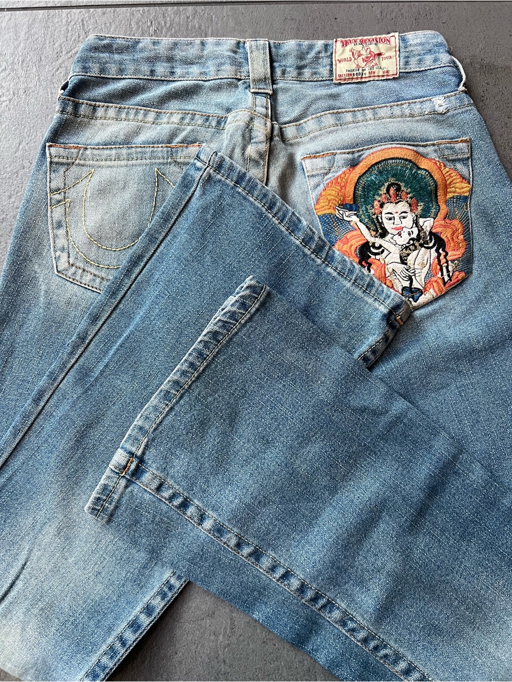 Vintage True Religion Kama Sutra Blue Flare Jeans